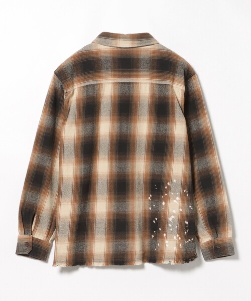 BEAMS HEART（ビームスハート）の「ドリップ フェード ネルシャツ（シャツ/ブラウス・メンズ・ブラック/ブラウン・MEDIUM/SMALL/LARGE）」の5枚目の写真
