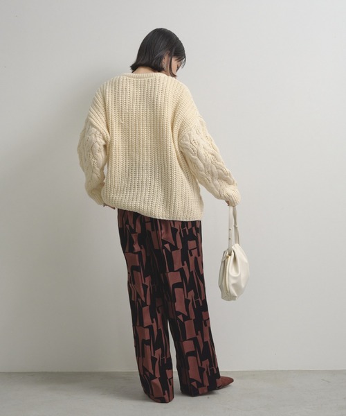 Shelly island(シェリーアイランド)の「フロッキー幾何学柄パンツ(その他パンツ・レディース・ブラウン/ブラック・FREE)」の10枚目の写真