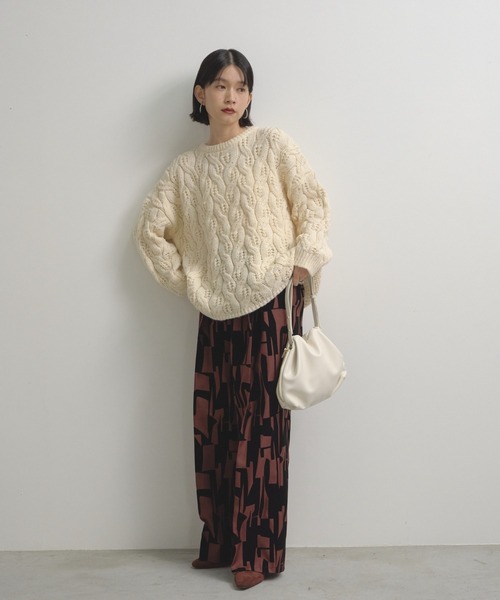 Shelly island(シェリーアイランド)の「フロッキー幾何学柄パンツ(その他パンツ・レディース・ブラウン/ブラック・FREE)」の12枚目の写真