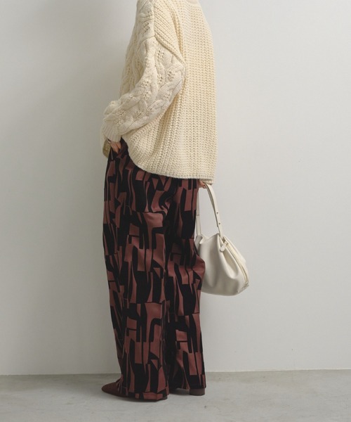 Shelly island(シェリーアイランド)の「フロッキー幾何学柄パンツ(その他パンツ・レディース・ブラウン/ブラック・FREE)」の15枚目の写真