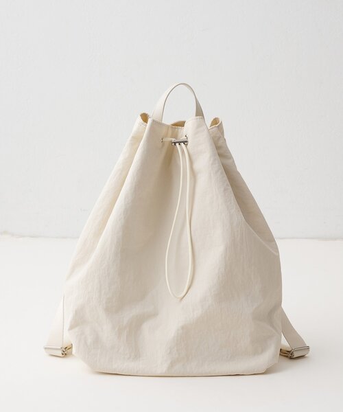 THE PAUSE（ザ ポーズ）の「【THE PAUSE】ドロストバックパック（バックパック/リュック・レディース・ブラック/アイボリー・FREE）」の12枚目の写真