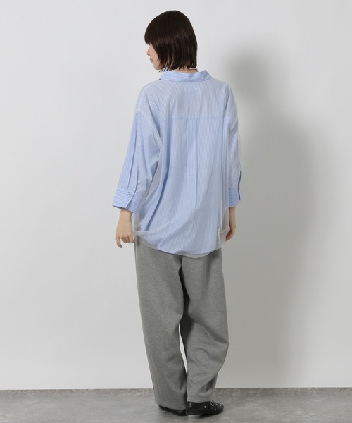 LAKOLE（ラコレ）の「チュールレイヤードシャツ6分袖 / 582557（シャツ/ブラウス・レディース・マスタード/ボルドー/ブルー/ブラック・FREE）」の5枚目の写真