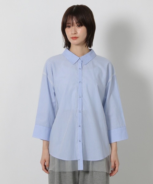 LAKOLE（ラコレ）の「チュールレイヤードシャツ6分袖 / 582557（シャツ/ブラウス・レディース・マスタード/ボルドー/ブルー/ブラック・FREE）」の10枚目の写真