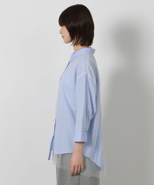 LAKOLE（ラコレ）の「チュールレイヤードシャツ6分袖 / 582557（シャツ/ブラウス・レディース・マスタード/ボルドー/ブルー/ブラック・FREE）」の11枚目の写真