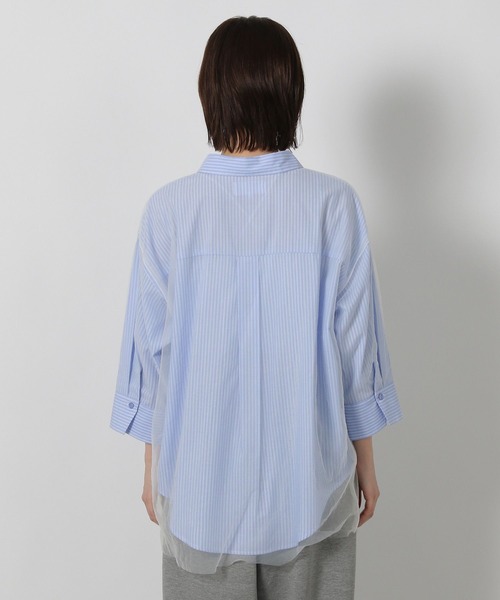 LAKOLE（ラコレ）の「チュールレイヤードシャツ6分袖 / 582557（シャツ/ブラウス・レディース・マスタード/ボルドー/ブルー/ブラック・FREE）」の12枚目の写真