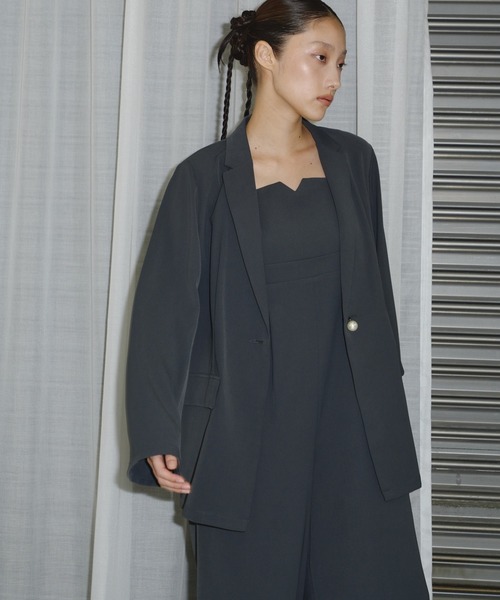 ANDRESD（アンドレスド）の「【2点セットアイテム】ジャケットアンドオールインワンセットアップドレス / jacket & all-in-one setup dress（パンツドレス・レディース・ブラック/カーキ/チャコール・S/M/L）」の17枚目の写真