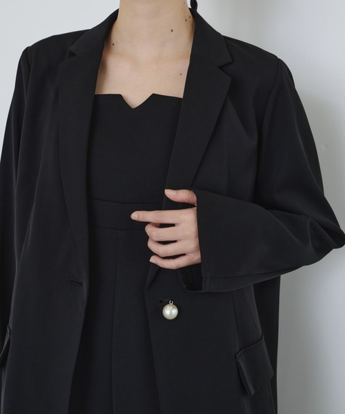 ANDRESD（アンドレスド）の「【2点セットアイテム】ジャケットアンドオールインワンセットアップドレス / jacket & all-in-one setup dress（パンツドレス・レディース・ブラック/カーキ/チャコール・S/M/L）」の21枚目の写真