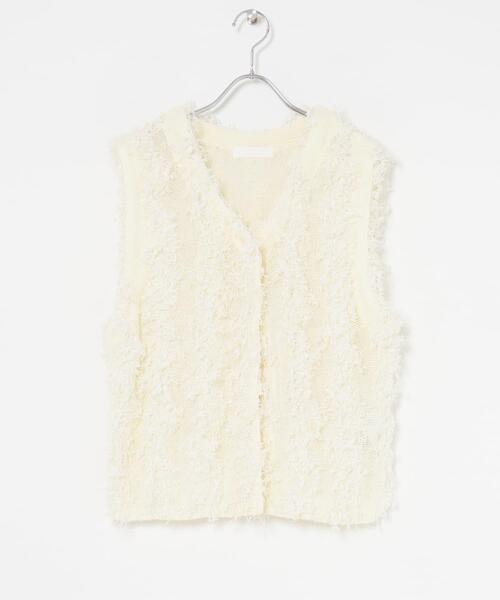 SENSE OF PLACE by URBAN RESEARCH(センスオブプレイスバイアーバンリサーチ)の「コードチュールフリンジベスト(ベスト・レディース・キャメル/ブラック/アイボリー・ONE)」の4枚目の写真