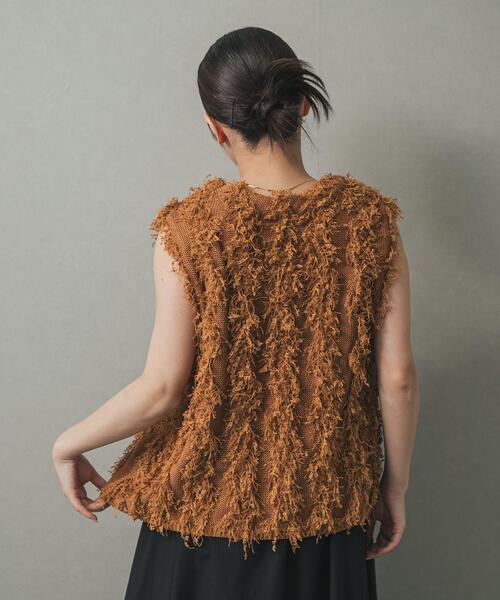 SENSE OF PLACE by URBAN RESEARCH(センスオブプレイスバイアーバンリサーチ)の「コードチュールフリンジベスト(ベスト・レディース・キャメル/ブラック/アイボリー・ONE)」の17枚目の写真