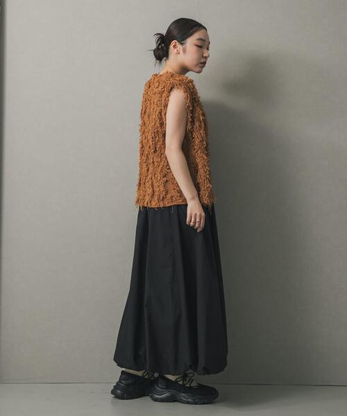 SENSE OF PLACE by URBAN RESEARCH(センスオブプレイスバイアーバンリサーチ)の「コードチュールフリンジベスト(ベスト・レディース・キャメル/ブラック/アイボリー・ONE)」の21枚目の写真