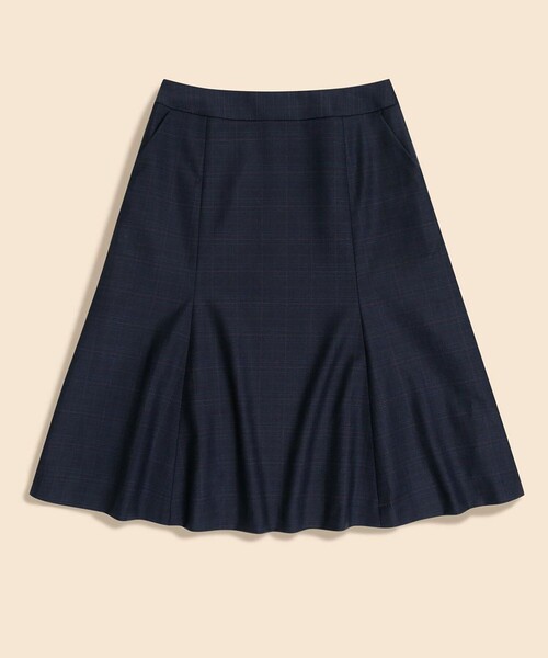 BROOKS BROTHERS(ブルックスブラザーズ)の「ウール グレンチェック フレアスカート(スカート・レディース・ネイビー・8/6/4/0/2)」の1枚目の写真