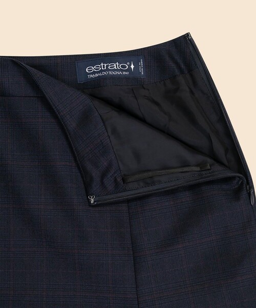 BROOKS BROTHERS(ブルックスブラザーズ)の「ウール グレンチェック フレアスカート(スカート・レディース・ネイビー・8/6/4/0/2)」の3枚目の写真