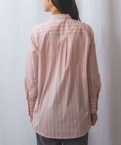 NARACAMICIE（ナラカミーチェ）の「【NARACAMICIE】ランダムストライプテントライン長袖ブラウス（シャツ/ブラウス・レディース・ブルー/ピンク・M/XL）」の6枚目の写真