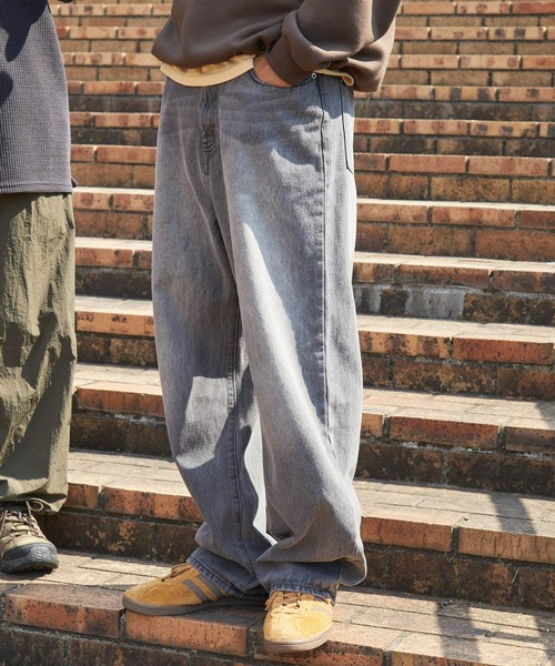 THE CRAFT CREW PRODUCTS（ザクラフトクループロダクツ）の「ヴィンテージ加工 ルーズストレートデニムパンツ【THE CRAFT CREW PRODUCTS】（デニムパンツ・メンズ・ライトグレー/サックスブルー/チャコール/インディゴブルー/ダークインディゴブルー・L/M/S）」の3枚目の写真