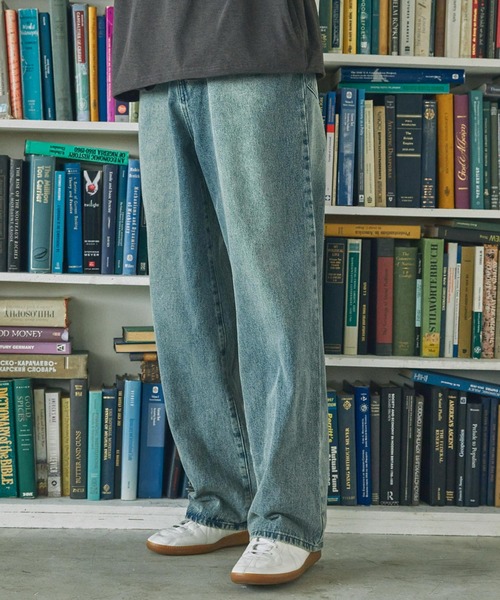 ヴィンテージ加工 ルーズストレートデニムパンツ【THE CRAFT
