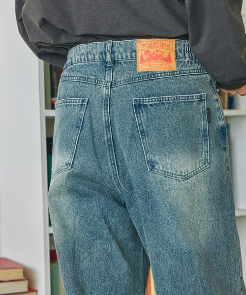 THE CRAFT CREW PRODUCTS（ザクラフトクループロダクツ）の「ヴィンテージ加工 ルーズストレートデニムパンツ【THE CRAFT CREW PRODUCTS】（デニムパンツ・メンズ・ライトグレー/サックスブルー/チャコール/インディゴブルー/ダークインディゴブルー・L/M/S）」の19枚目の写真