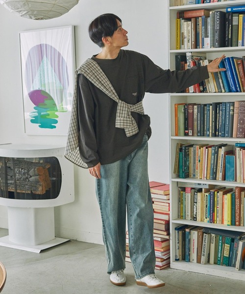 THE CRAFT CREW PRODUCTS（ザクラフトクループロダクツ）の「ヴィンテージ加工 ルーズストレートデニムパンツ【THE CRAFT CREW PRODUCTS】（デニムパンツ・メンズ・ライトグレー/サックスブルー/チャコール/インディゴブルー/ダークインディゴブルー・L/M/S）」の21枚目の写真