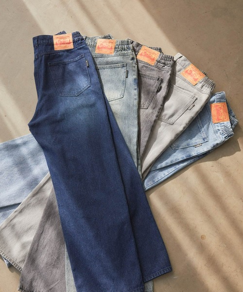 ヴィンテージ加工 ルーズストレートデニムパンツ【THE CRAFT