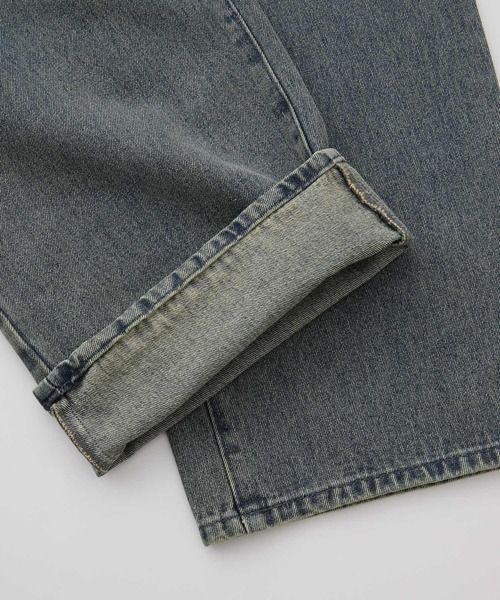 ヴィンテージ加工 ルーズストレートデニムパンツ【THE CRAFT CREW