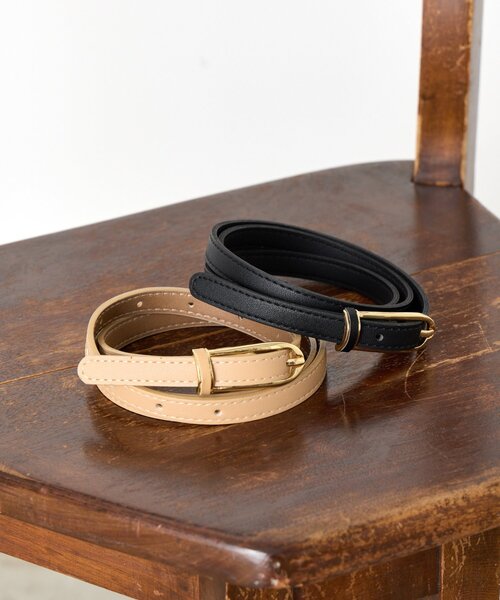 Jena espace merveilleux（ジェナ　エスパスメルヴェイユ）の「メタルポイントバックルベルト（ベルト・レディース・ブラック/ベージュ/キャメル・FREE）」の5枚目の写真