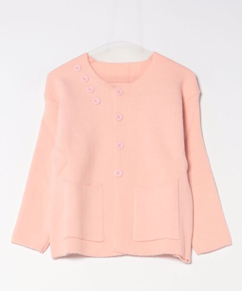 Lace Ladies(レースレディース)の「2WAY ソリッドカラー マフラー付き 長袖 ニット カーディガン(カーディガン/ボレロ・レディース・ピンク/アイボリー・FREE)」の4枚目の写真