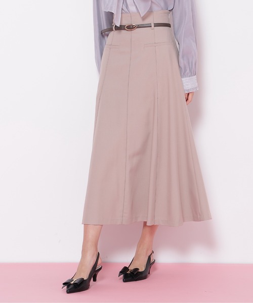 JILL by JILL STUART（ジルバイジルスチュアート）の「◇細ベルト付きセミフレアスカート（スカート・レディース・グリーン/グレー/ネイビー/ベージュ・SMALL/MEDIUM）」の18枚目の写真