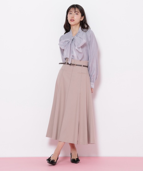 JILL by JILL STUART（ジルバイジルスチュアート）の「◇細ベルト付きセミフレアスカート（スカート・レディース・グリーン/グレー/ネイビー/ベージュ・SMALL/MEDIUM）」の22枚目の写真