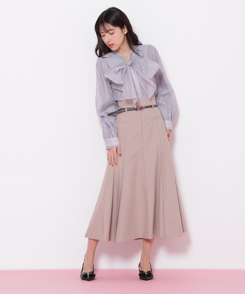 JILL by JILL STUART（ジルバイジルスチュアート）の「◇細ベルト付きセミフレアスカート（スカート・レディース・グリーン/グレー/ネイビー/ベージュ・SMALL/MEDIUM）」の21枚目の写真