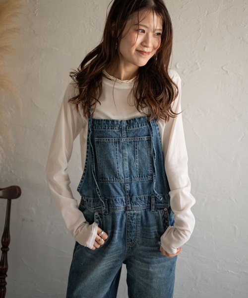 Muffiny(マフィニー)の「シアーロングスリーブティ(Tシャツ/カットソー・レディース・オフホワイト/スモークピンク/ブラック・LARGE/MEDIUM)」の15枚目の写真