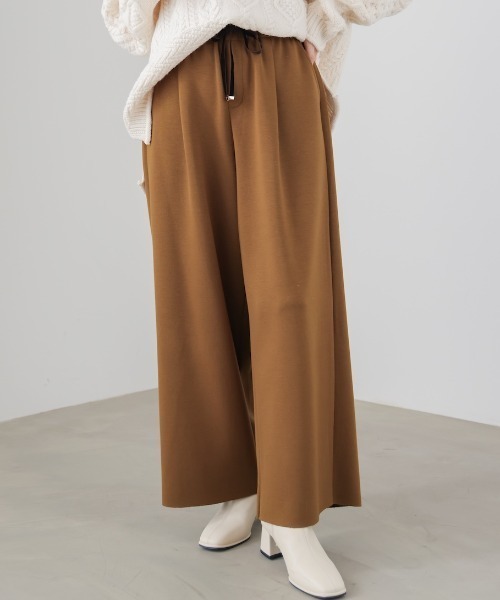 Bou Jeloud(ブージュルード)の「パウンドストレッチセミワイドパンツ(その他パンツ・レディース・アイボリー/オリーブ/チャコールグレー/レッド/グレー/ピンク・FREE)」の5枚目の写真