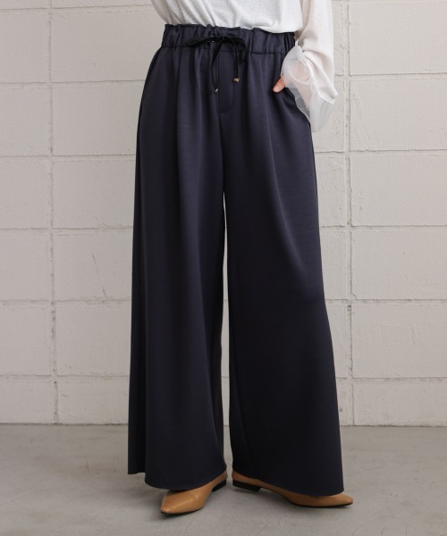 Bou Jeloud(ブージュルード)の「パウンドストレッチセミワイドパンツ(その他パンツ・レディース・アイボリー/オリーブ/チャコールグレー/レッド/グレー/ピンク・FREE)」の3枚目の写真