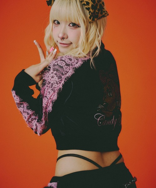 GALFY(ガルフィー)の「CANDYGALFY/キャンディーガルフィー/GAL プリンセス SETUP(ジャージ・レディース・グレー/ブラック/ピンク・F)」の2枚目の写真