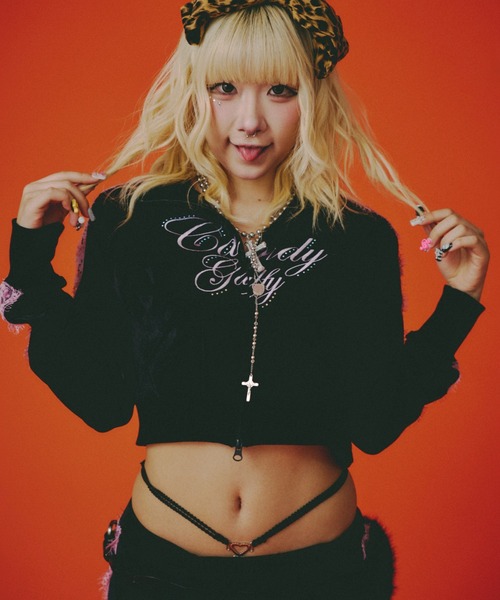 GALFY(ガルフィー)の「CANDYGALFY/キャンディーガルフィー/GAL プリンセス SETUP(ジャージ・レディース・グレー/ブラック/ピンク・F)」の4枚目の写真