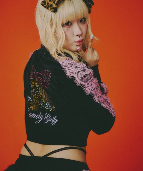 GALFY(ガルフィー)の「CANDYGALFY/キャンディーガルフィー/GAL プリンセス SETUP(ジャージ・レディース・グレー/ブラック/ピンク・F)」の5枚目の写真