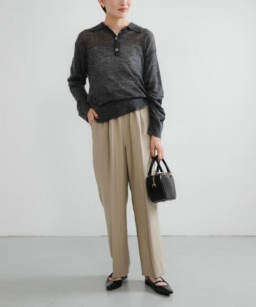 URBAN RESEARCH(アーバンリサーチ)の「『34サイズ/低身長向けも展開』 ポプリンイージーテーパードパンツ(その他パンツ・レディース・ベージュ/ブラック/グリーン系その他・38/40/36/34)」の6枚目の写真