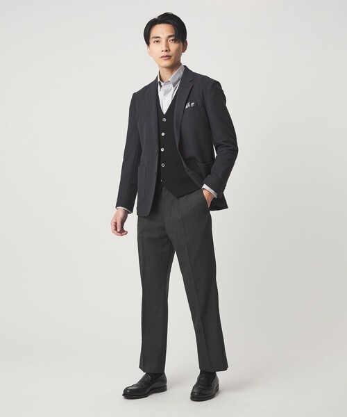 green label relaxing（グリーンレーベルリラクシング）の「TW ギャバジン 1プリーツ ドレスチノ パンツ -ウォッシャブル-（スラックス・メンズ・ダークグレー/ベージュ・L/S/M/XL）」の4枚目の写真