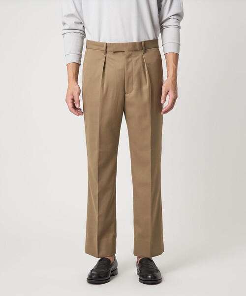 green label relaxing（グリーンレーベルリラクシング）の「TW ギャバジン 1プリーツ ドレスチノ パンツ -ウォッシャブル-（スラックス・メンズ・ダークグレー/ベージュ・L/S/M/XL）」の6枚目の写真