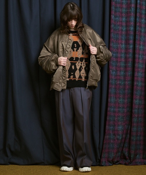 MAISON SPECIAL（メゾンスペシャル）の「《UNISEX》Rug Pattern Mall Yarn Jacquard Prime-Over Crew Neck Knit Pullover/ラグパターンモールヤーンジャガードプライムオーバークルーネックニットプルオーバー【MAISON SPECIAL/メゾンスペシャル】（ニット/セーター・メンズ・パープル/ブラウン・0/1/2）」の20枚目の写真