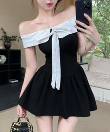 NoBelle（ノベル）の「フロントリボン　オフショル　ワンピース（ワンピース）」