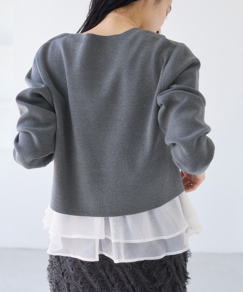 VIS（ビス）の「ペプラムオーガンジードッキングニットプルオーバー（ニット/セーター・レディース・グレー/キナリ/ブラック・FREE）」の17枚目の写真