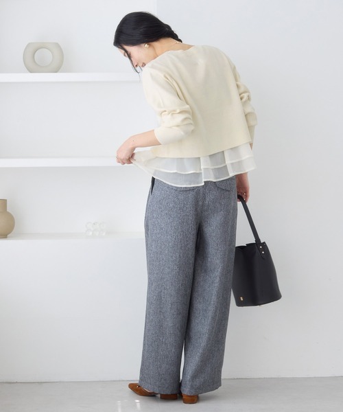 VIS（ビス）の「ペプラムオーガンジードッキングニットプルオーバー（ニット/セーター・レディース・グレー/キナリ/ブラック・FREE）」の15枚目の写真
