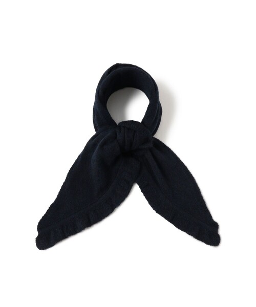 BEAMS BOY（ビームスボーイ）の「ちび フリル 三角 ストール（マフラー・レディース・ネイビー/オフホワイト・ONE SIZE）」の2枚目の写真
