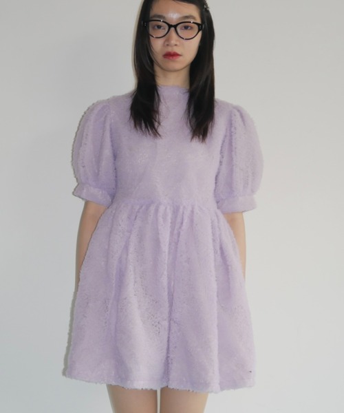 セール】tulle puff sleeve tunic one-piece（ワンピース）｜HONEY MI