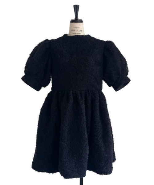 honey mi honey ハニーミーハニー チュールワンピース HONEY MI HONEY｜リブニットボリュームチュールワンピース｜異素材