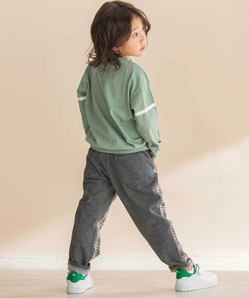 Noeil aime BeBe(ノイユエイムベベ)の「タータンチェックxインレイ切り替えパンツ(その他パンツ・キッズ・グリーン系その他/ベージュ系その他・120cm/110cm/130cm/100cm)」の11枚目の写真