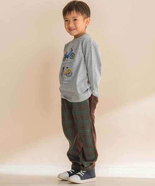 Noeil aime BeBe(ノイユエイムベベ)の「タータンチェックxインレイ切り替えパンツ(その他パンツ・キッズ・グリーン系その他/ベージュ系その他・120cm/110cm/130cm/100cm)」の20枚目の写真