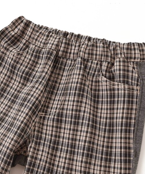 Noeil aime BeBe(ノイユエイムベベ)の「タータンチェックxインレイ切り替えパンツ(その他パンツ・キッズ・グリーン系その他/ベージュ系その他・120cm/110cm/130cm/100cm)」の4枚目の写真