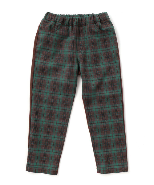 Noeil aime BeBe(ノイユエイムベベ)の「タータンチェックxインレイ切り替えパンツ(その他パンツ・キッズ・グリーン系その他/ベージュ系その他・120cm/110cm/130cm/100cm)」の3枚目の写真