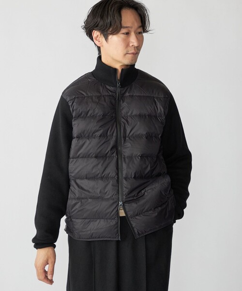 SHIPS（シップス）の「【WEB限定/SHIPS別注】TAION:〈手洗い可能〉ハイネック ダブルジップ ニットスリーブダウンジャケット（ダウンジャケット/コート・メンズ・ブラック/ダークグレー/ネイビー・SMALL/MEDIUM/LARGE/X-LARGE）」の5枚目の写真