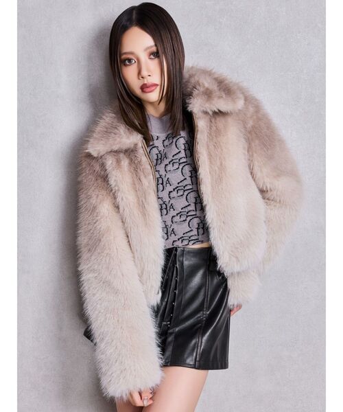 GYDA(ジェイダ)の「グラデーションECO FURコート(ダウンジャケット/コート・レディース・ブラウン/グレー・FREE)」の7枚目の写真